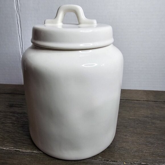Rae Dunn Artisan I Believe In Celebration Birthday Canister Chubby Large HTF - Picture 6 of 13